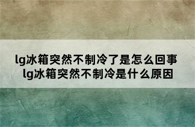 lg冰箱突然不制冷了是怎么回事 lg冰箱突然不制冷是什么原因